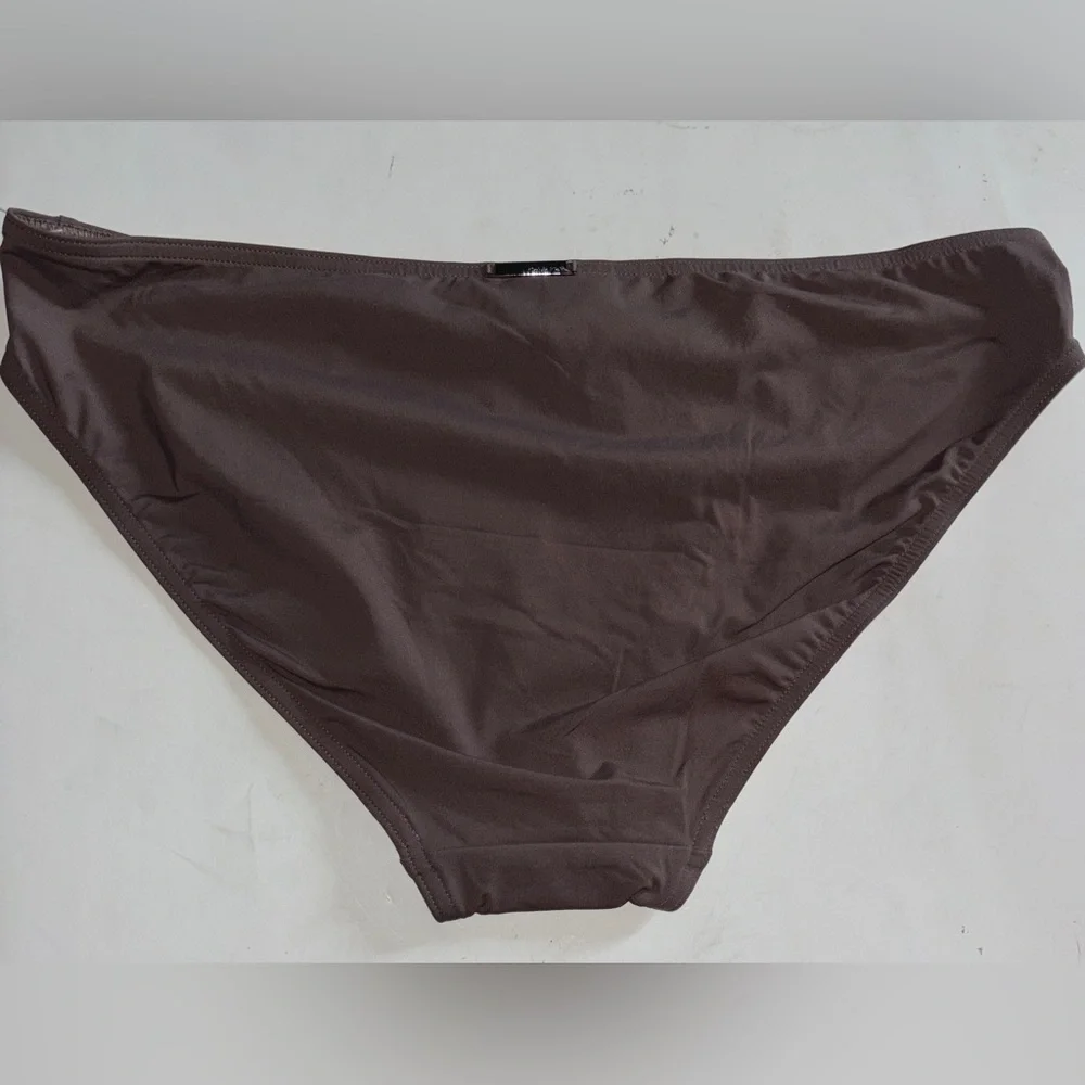 Calvin Klein Hipster Brown Bottom Women L Full Coverage NEW Beach Surf Vacation